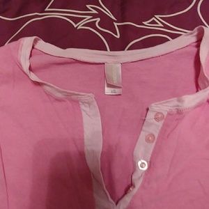 Personal identity, size L,Pink cotton pajama top